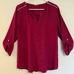Maurices Burgundy Blouse Size Large